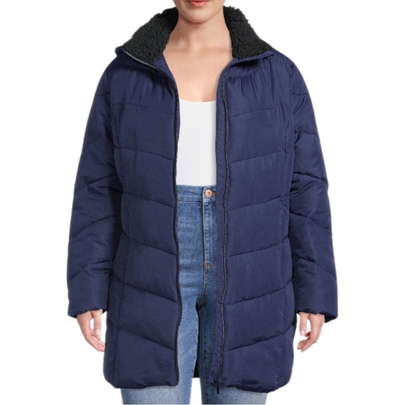 NWT Big Chill Chevron Quilted Puffer Jacket with Hood - Picture 1 of 7